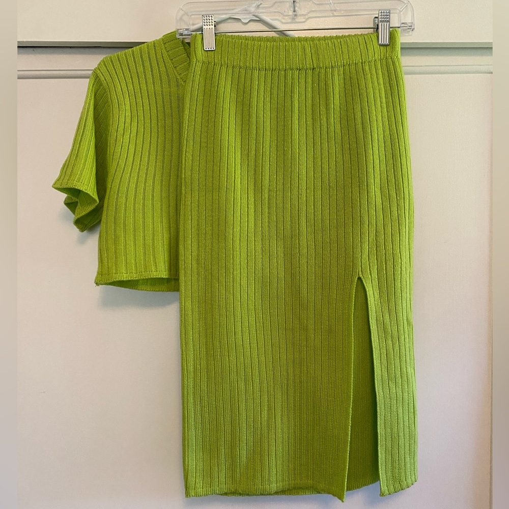 Cute Sweater Set in Lime Green
